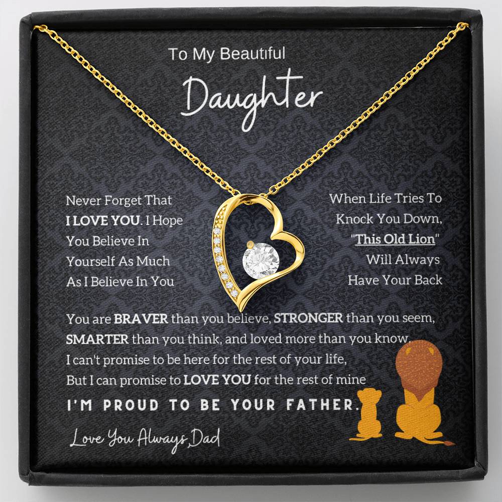 Lion Daughter Necklace - Meaningful Gift For Daughter From Dad