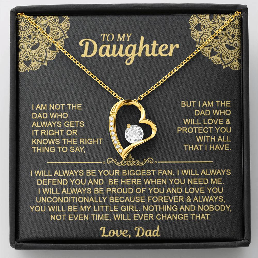 To My Daugher - Love Dad - Forever Love Necklace - Daughter Gift Idea