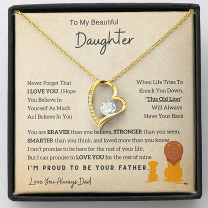 Lion Daughter Necklace - To My Daughter Necklace, Perfect Gift From Dad