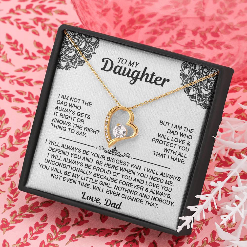 To My Daugher - Love Dad - Forever Love Necklace - Daughter Gift From Dad