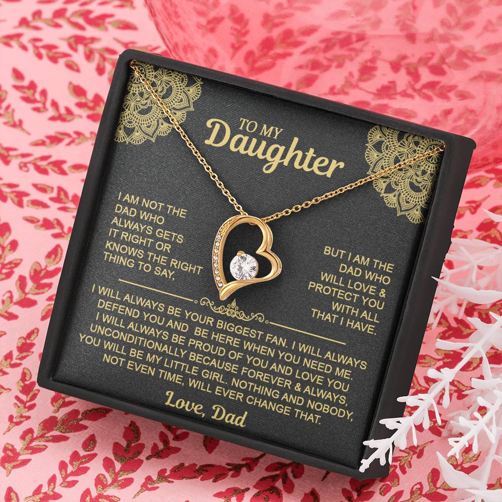 To My Daugher - Love Dad - Forever Love Necklace - Daughter Gift Idea