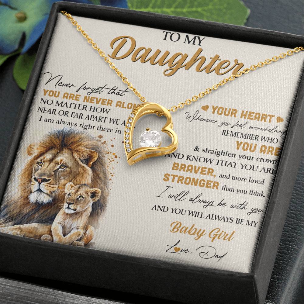 To My Daughter - Lion - From Dad Forever Love Necklace