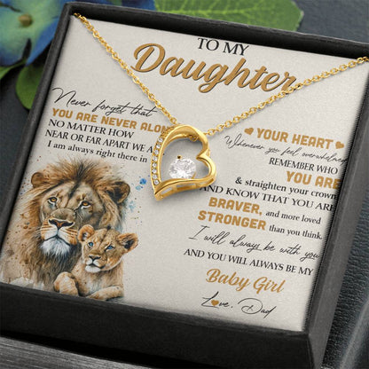 To My Daughter Necklace - Lion - From Dad Necklace Gift Set idea