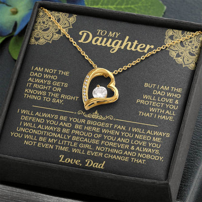 To My Daugher - Love Dad - Forever Love Necklace - Daughter Gift Idea