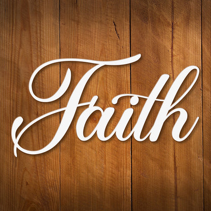 Faith Word Metal Wall Art Decor for Dining Room Kitchen Door Decorations