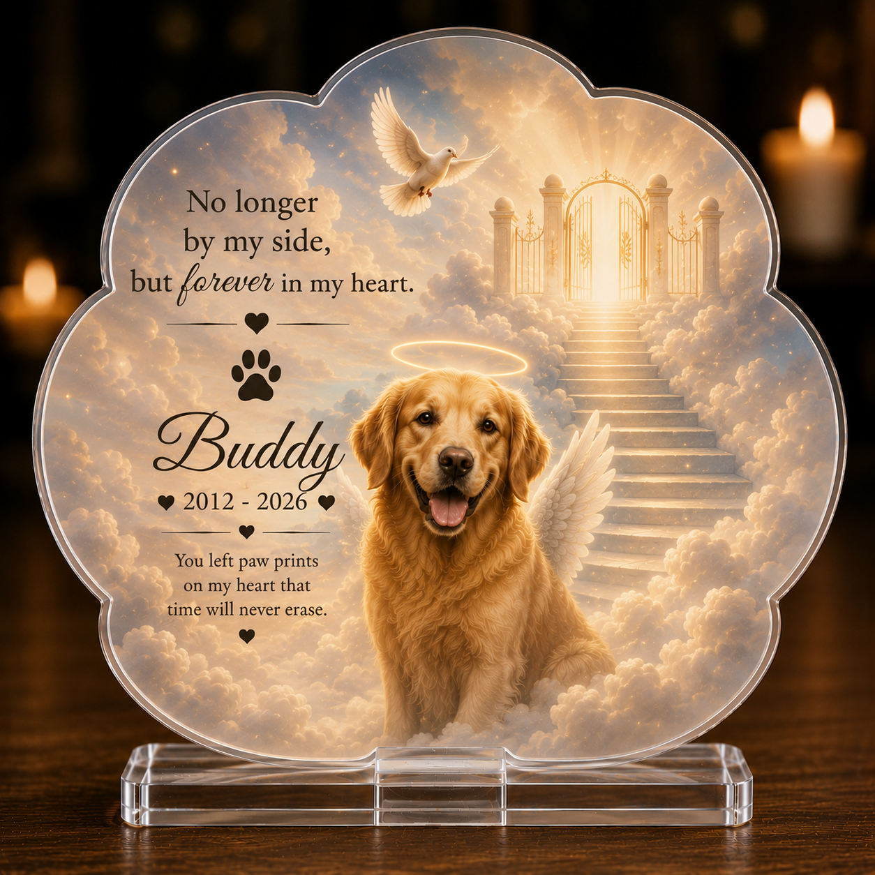 Dog Memorial Gift for Loss of Dog Cloud Heaven Acrylic Plaque