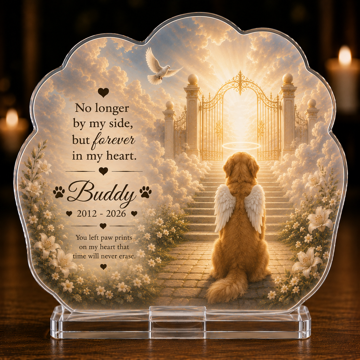 Christian Dog Memorial Gift for Loss of Dog Heaven Gate Acrylic Plaque