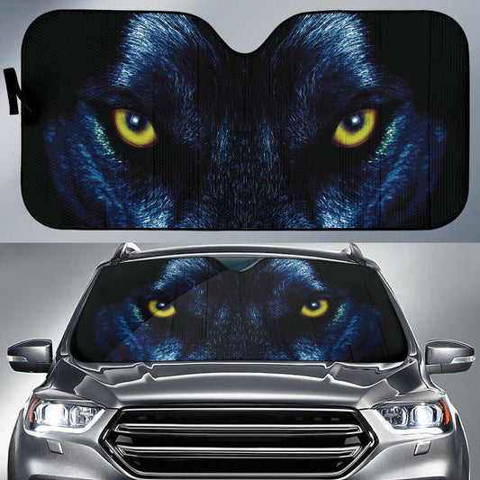 Blue Wolf Eyes Car Sun Shades Windshield Accessories Decor Gift