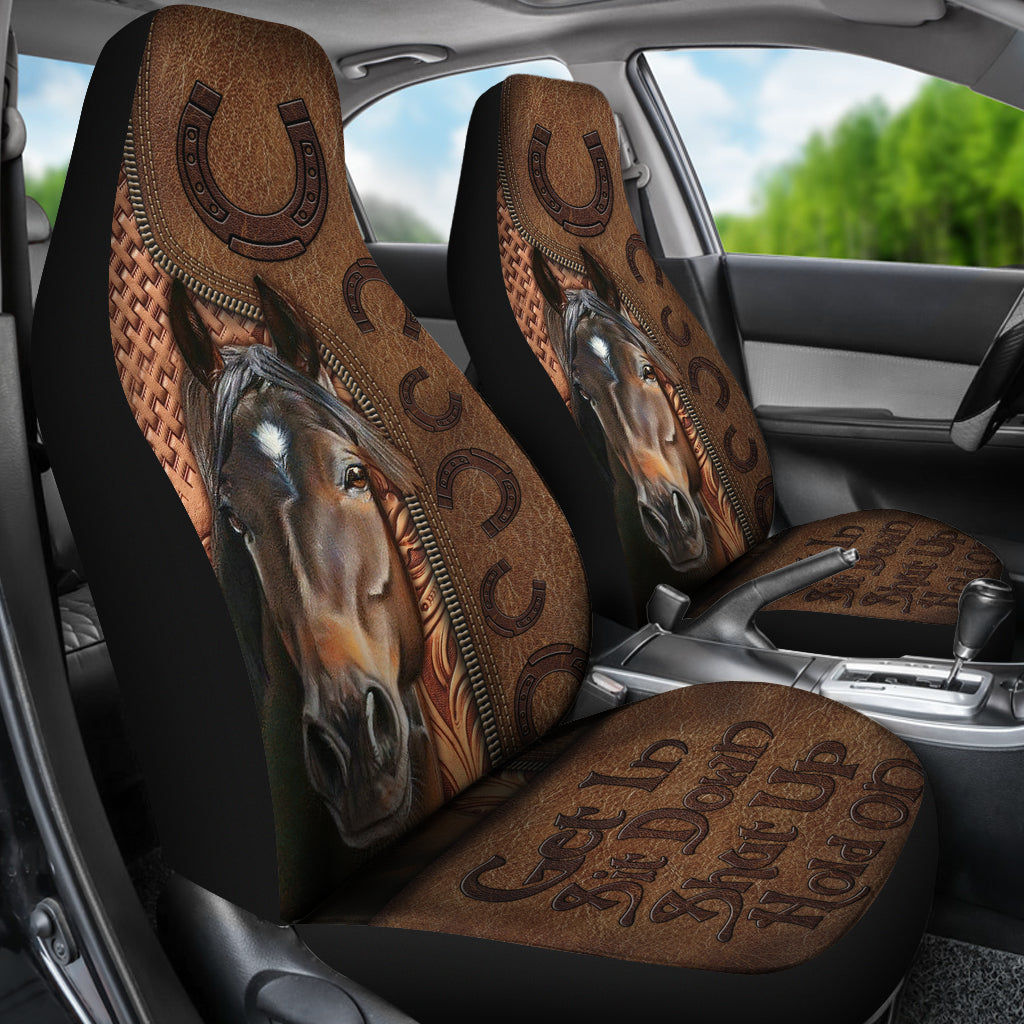 Fashion Get In Sit Down Shut Up Hold On Horse Car Seat Covers