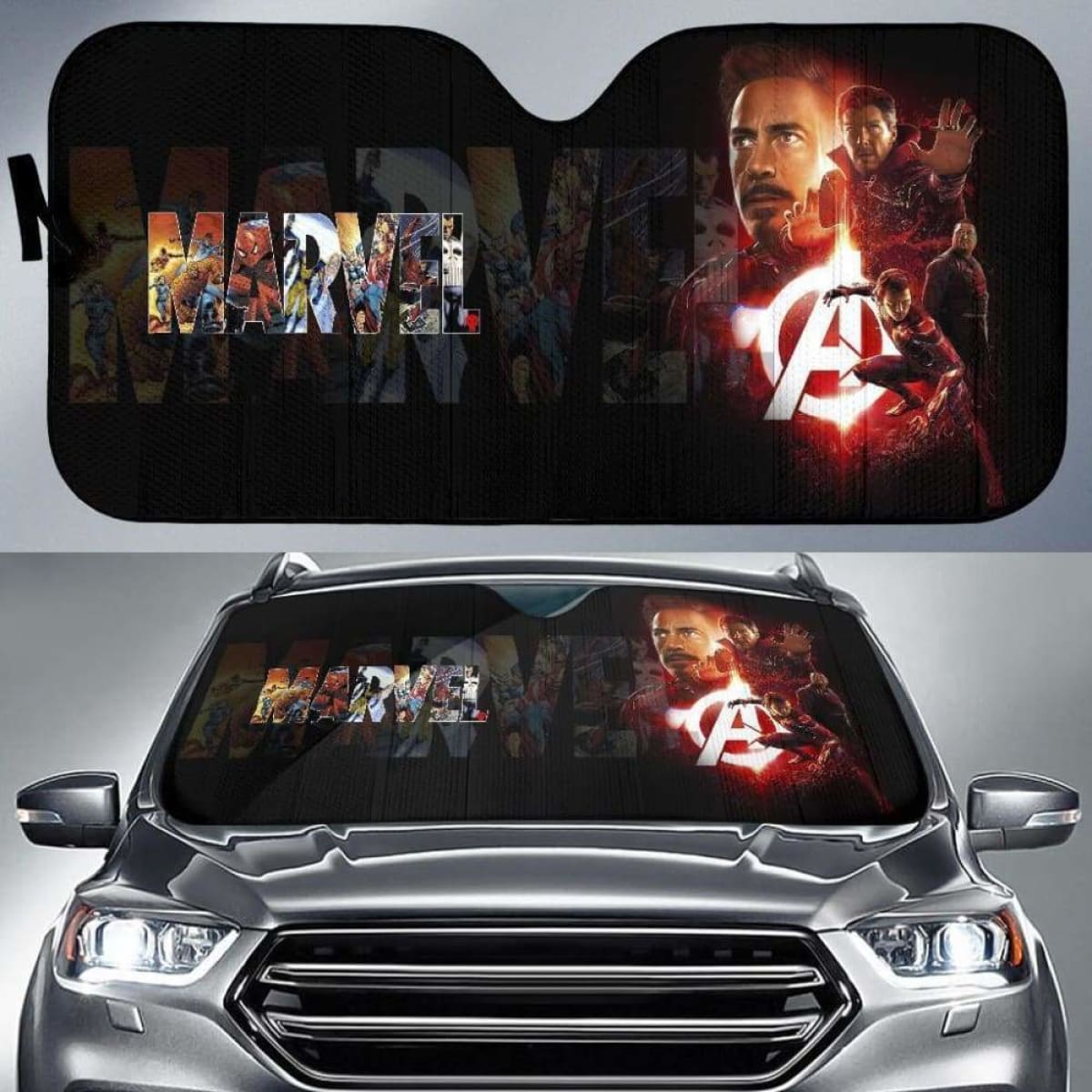 Marvel Car Sun Shades Team Avengers Movie Fan Gift Universal Fit 051012