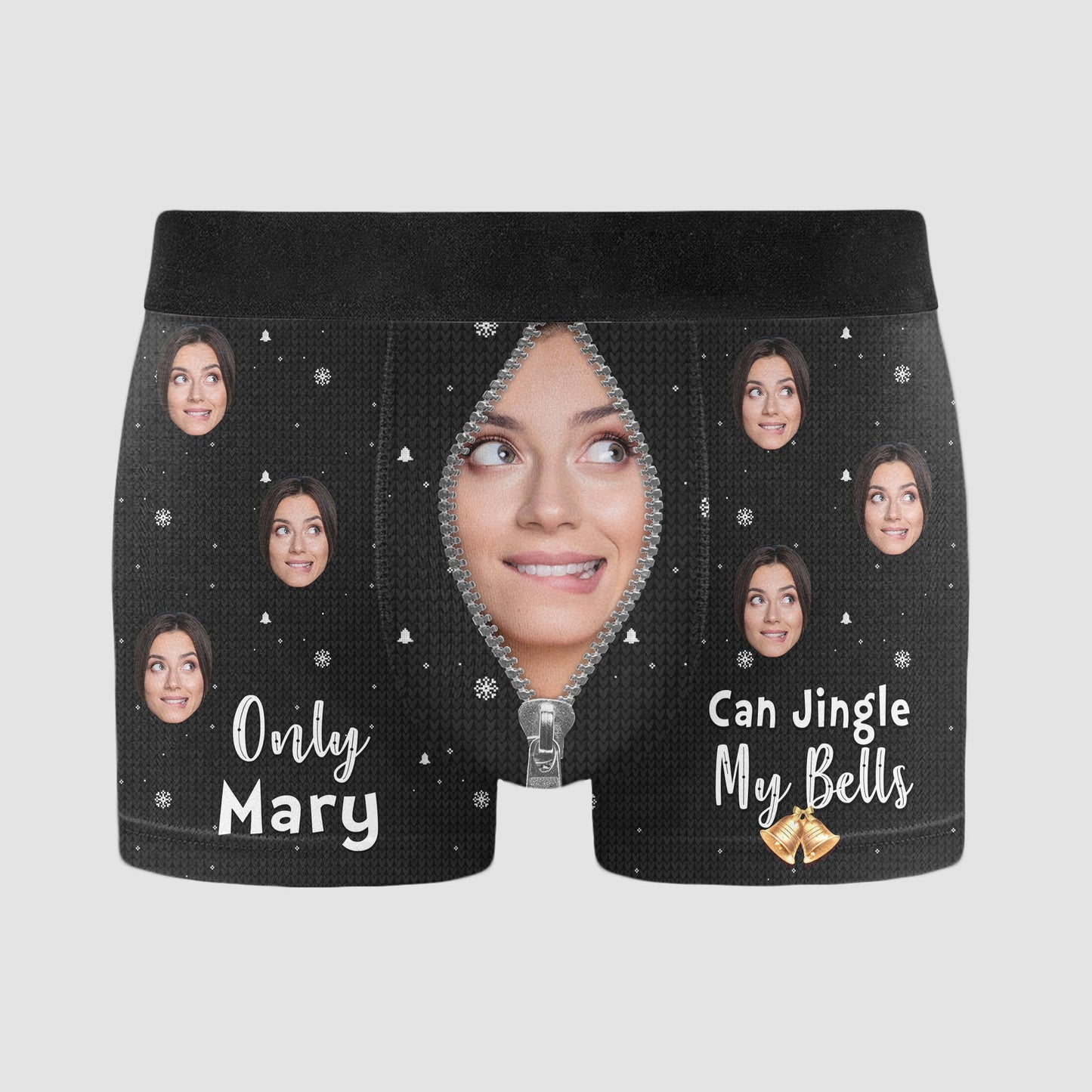 Only Wife Can Jingle My Bells - Personalized Photo Men's Boxer Briefs