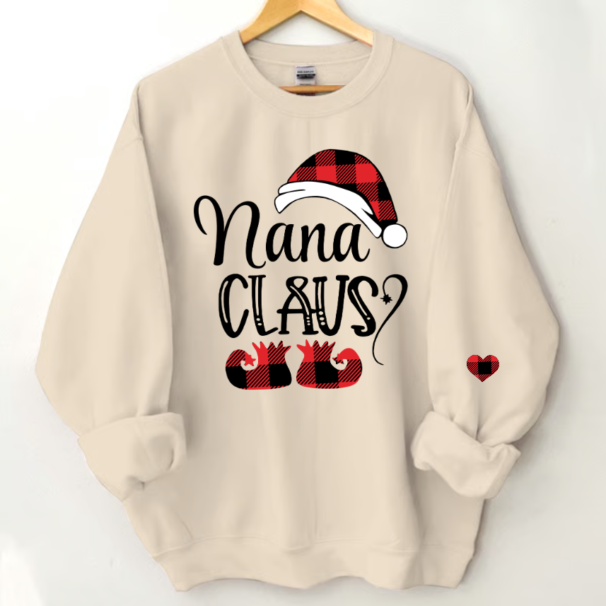 Nana Claus Christmas And Grandkids Sweatshirt Sweatshirt