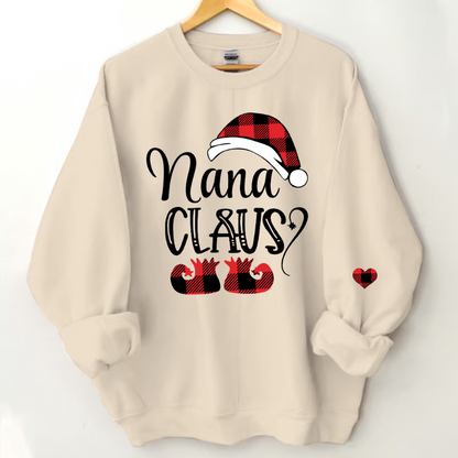 Nana Claus Christmas And Grandkids Sweatshirt Sweatshirt