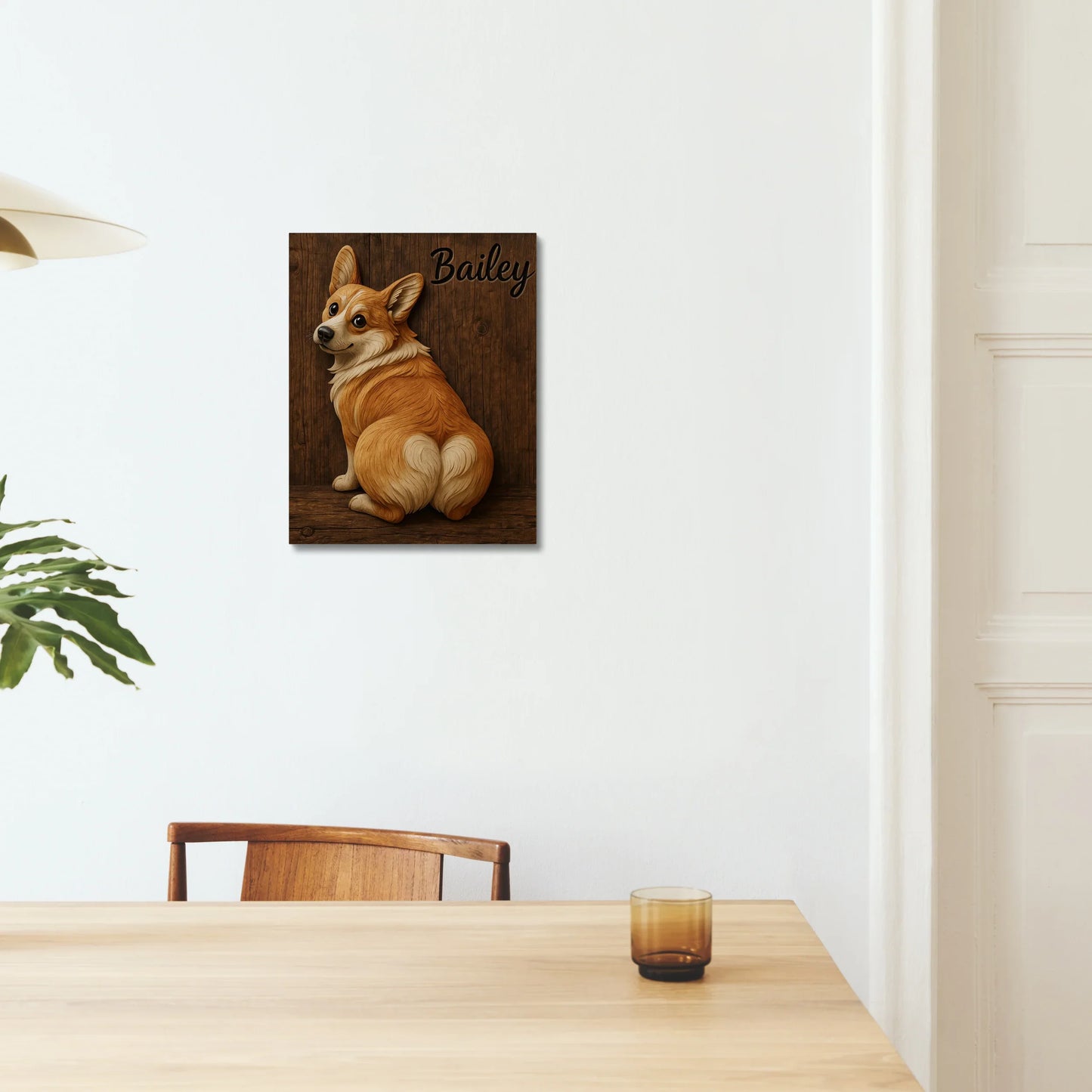 Personalized 3D Corgi Canvas Print – Custom Pet Portrait Wall Art Gift