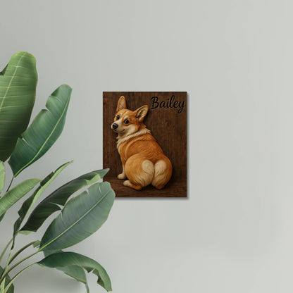 Personalized 3D Corgi Canvas Print – Custom Pet Portrait Wall Art Gift