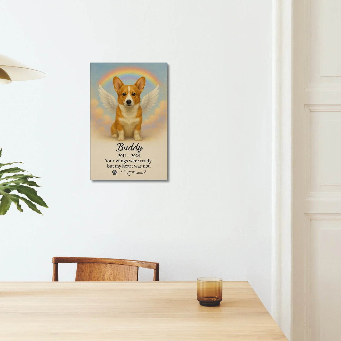 Dog Memorial Canvas – Your Wings Were Ready But My Heart Was Not