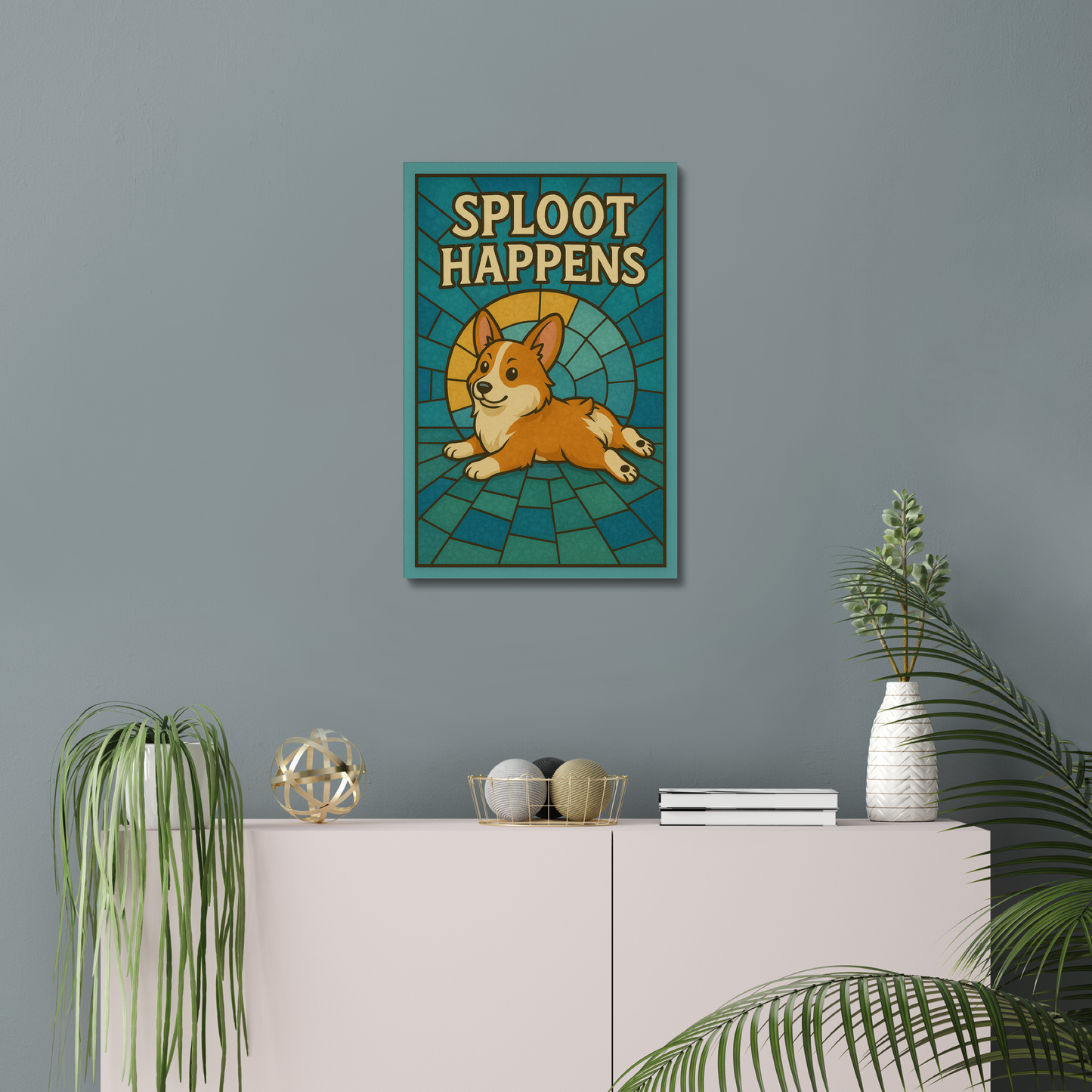 Sploot Happens Corgi Canvas – Funny Home Decor Wall Art