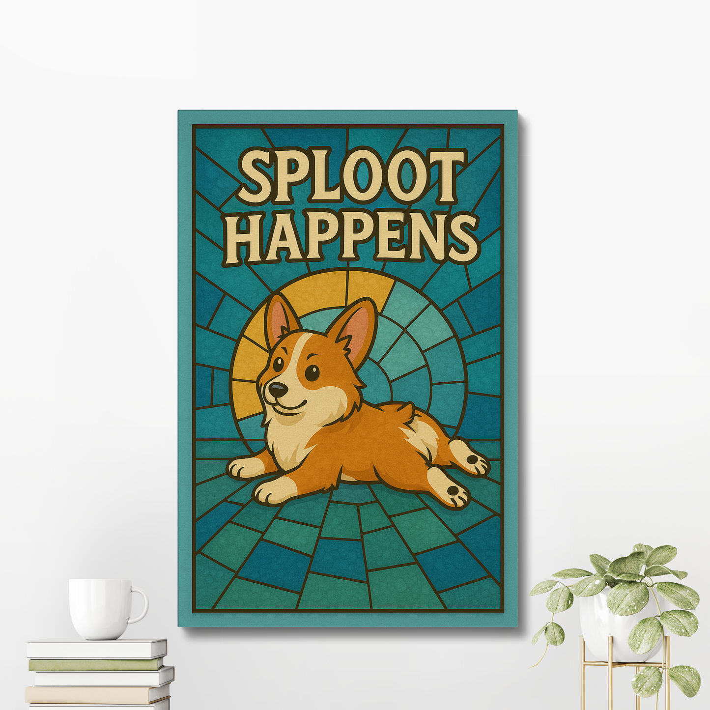 Sploot Happens Corgi Canvas – Funny Home Decor Wall Art