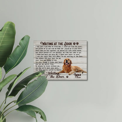Dog Memorial Gift – Waiting at the Door Poem Custom Canvas