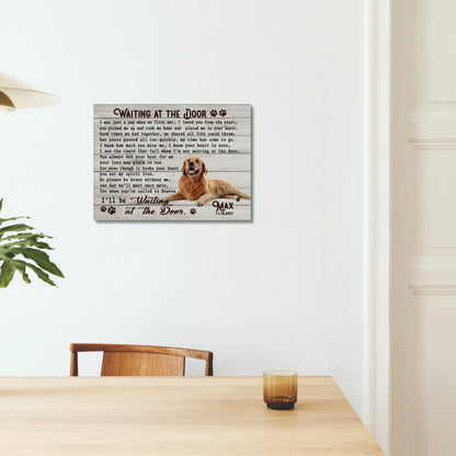 Dog Memorial Gift – Waiting at the Door Poem Custom Canvas