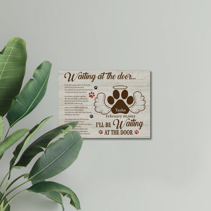 Custom Dog Memorial Canvas – Waiting at the Door Tribute Gift