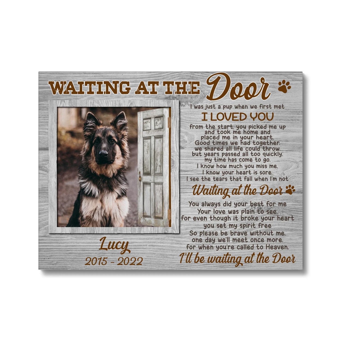 Waiting at the Door – Custom Dog Photo Memorial Canvas Gift