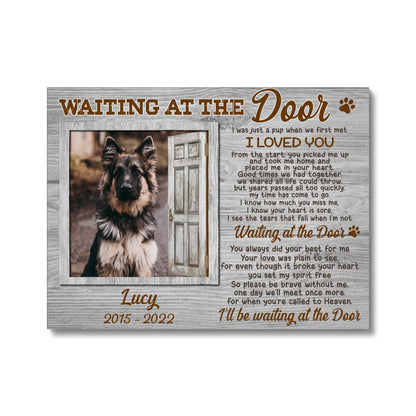 Waiting at the Door – Custom Dog Photo Memorial Canvas Gift