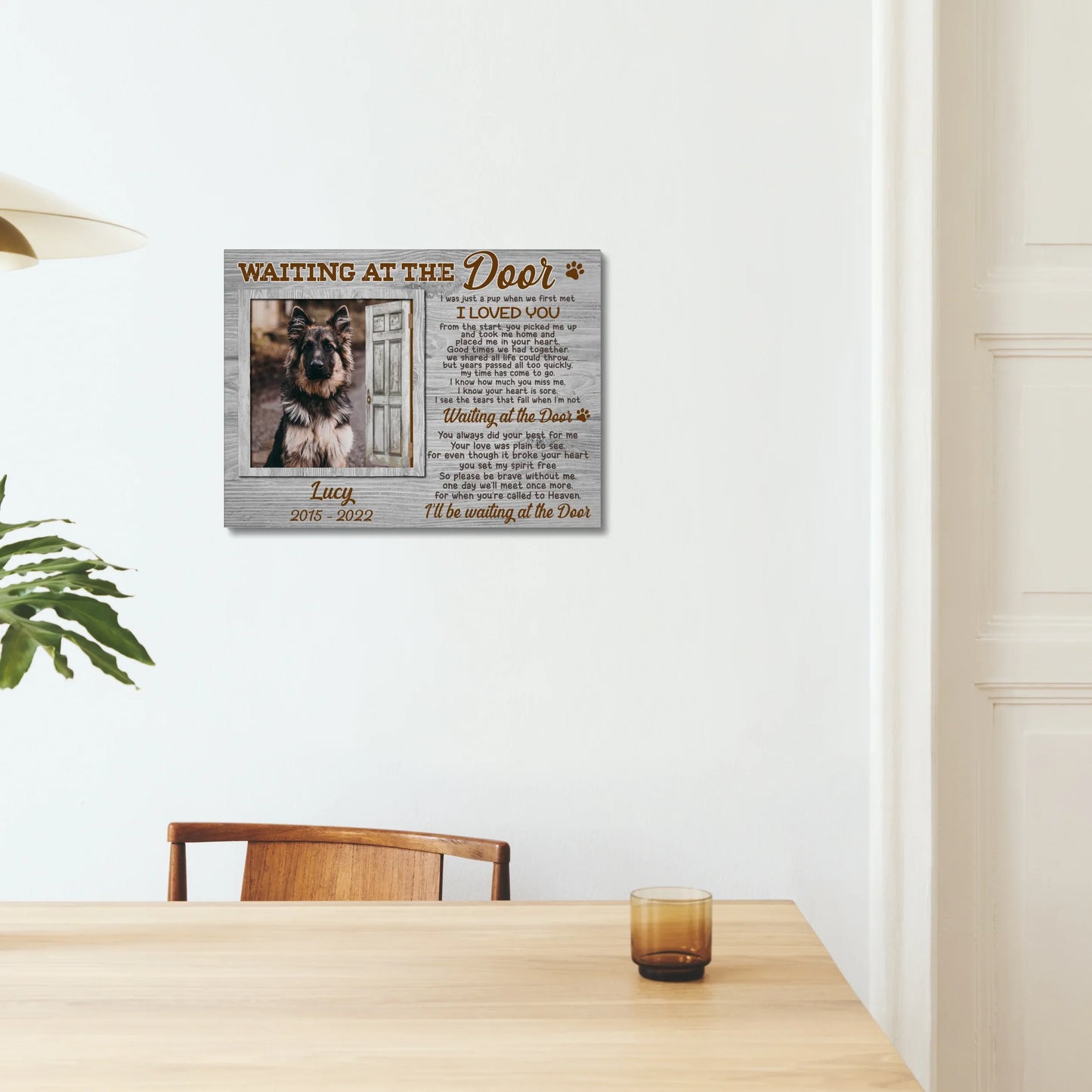 Waiting at the Door – Custom Dog Photo Memorial Canvas Gift