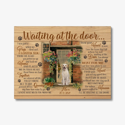Personalized Pet Memorial Canvas – Waiting at the Door Poem & Photo