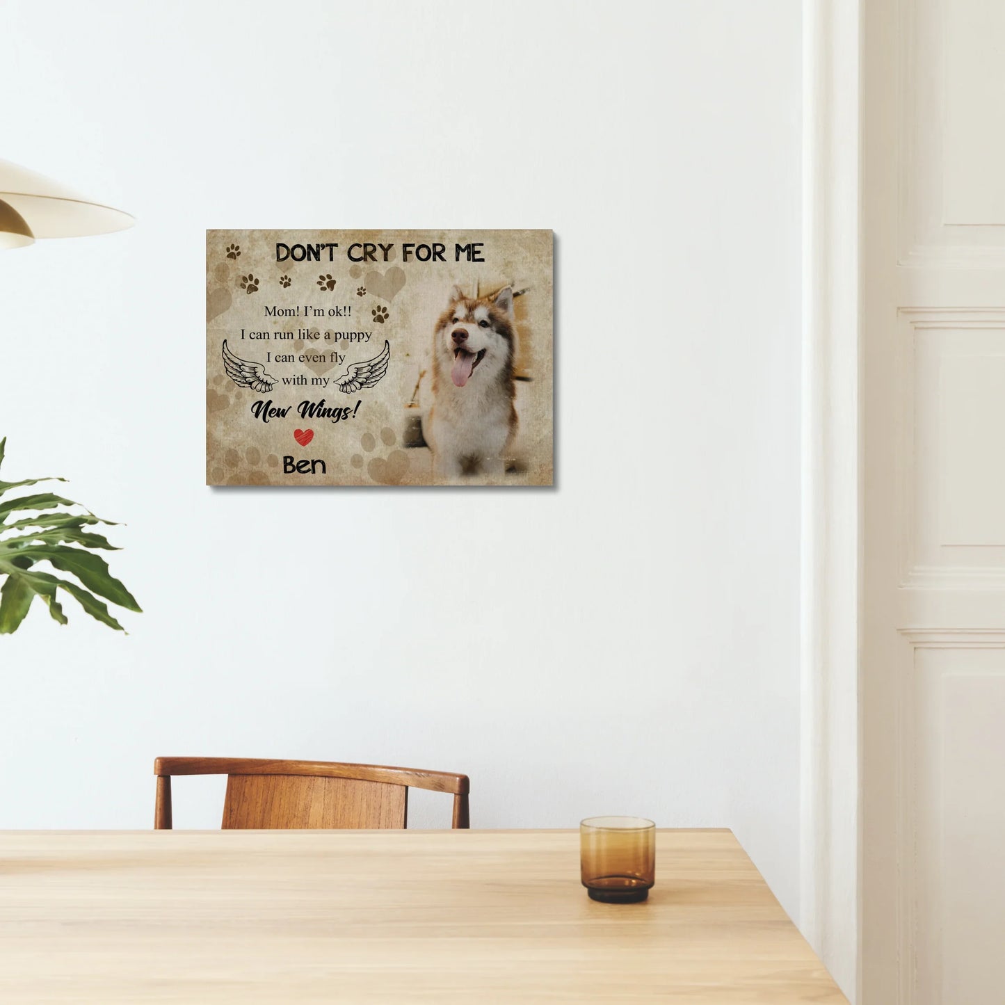 Don’t Cry For Me Dog Memorial Canvas – Custom Pet Photo Gift