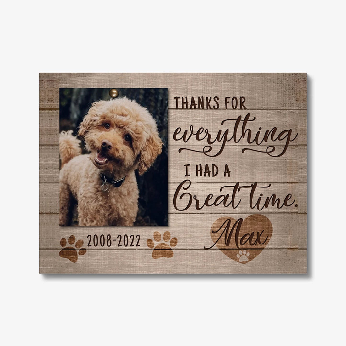 Thanks for Everything – Personalized Dog Loss Memorial Gift