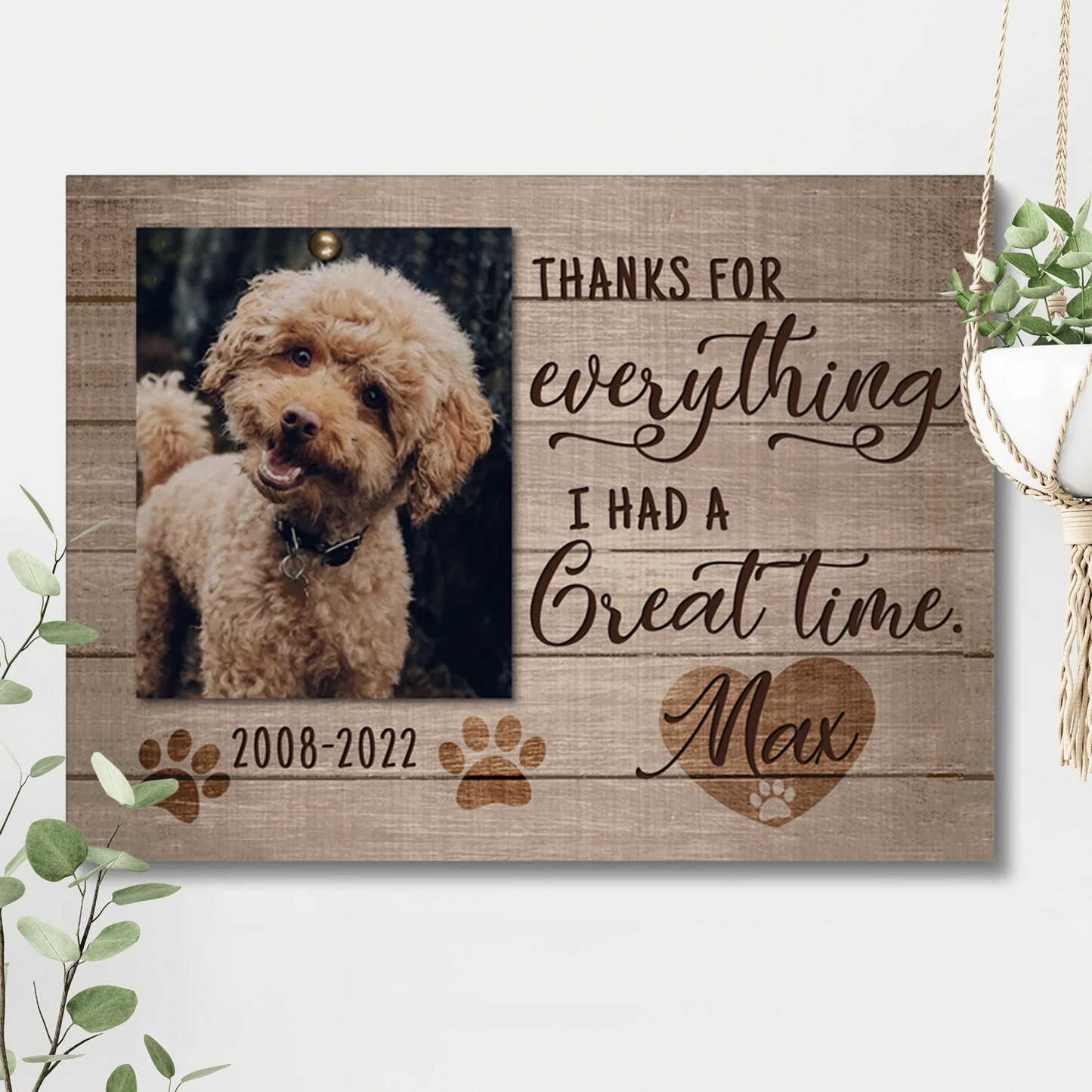 Thanks for Everything – Personalized Dog Loss Memorial Gift