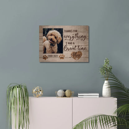 Thanks for Everything – Personalized Dog Loss Memorial Gift