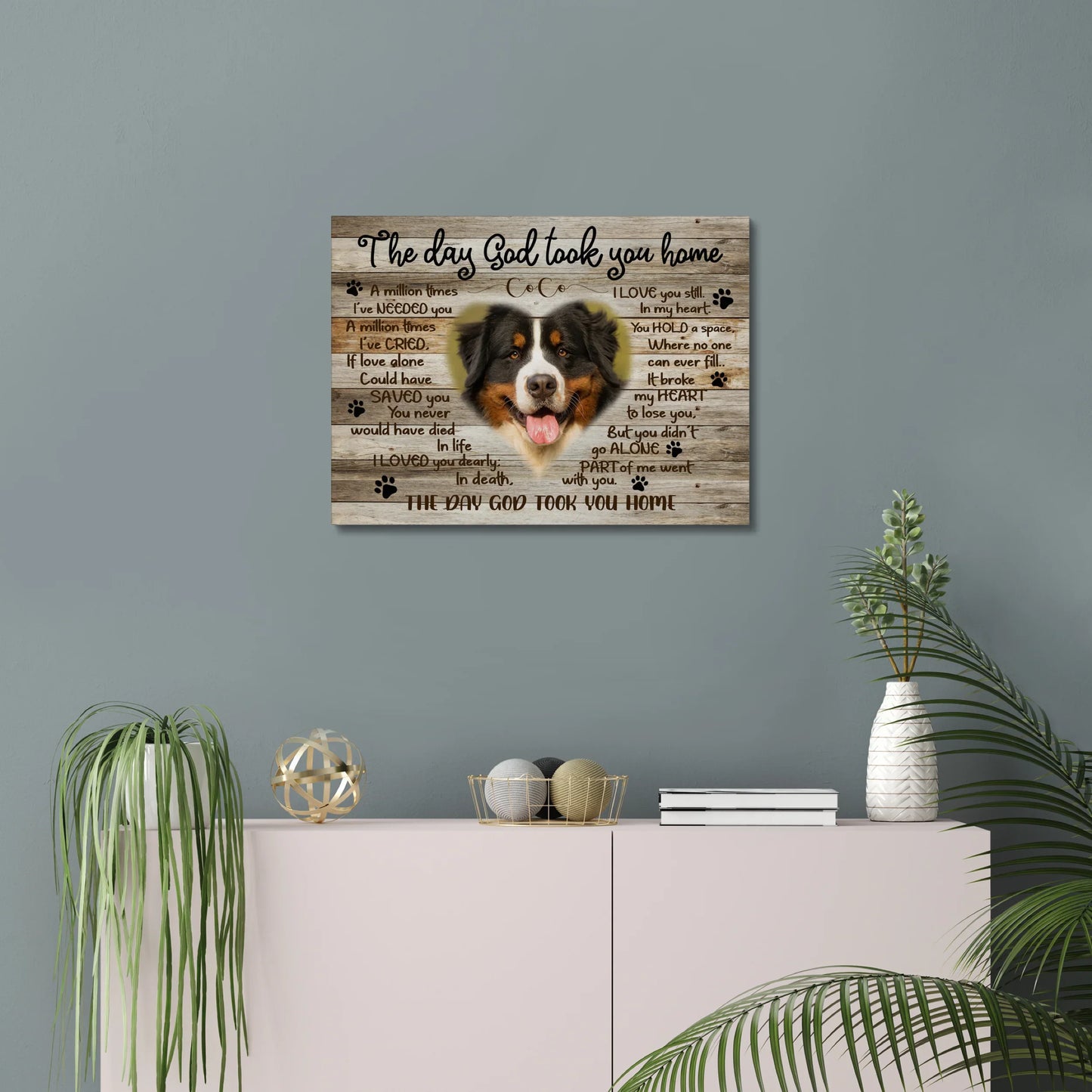 Pet Memorial Canvas – Custom Dog Loss Gift, The Day God Took You Home