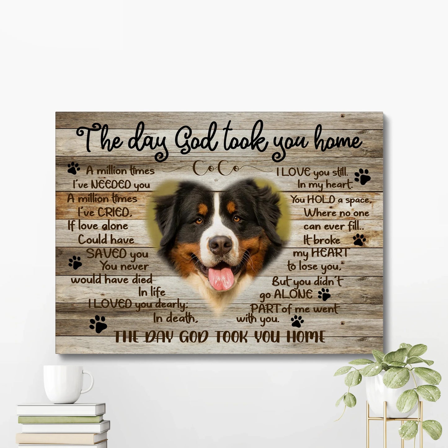 Pet Memorial Canvas – Custom Dog Loss Gift, The Day God Took You Home