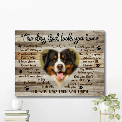 Pet Memorial Canvas – Custom Dog Loss Gift, The Day God Took You Home