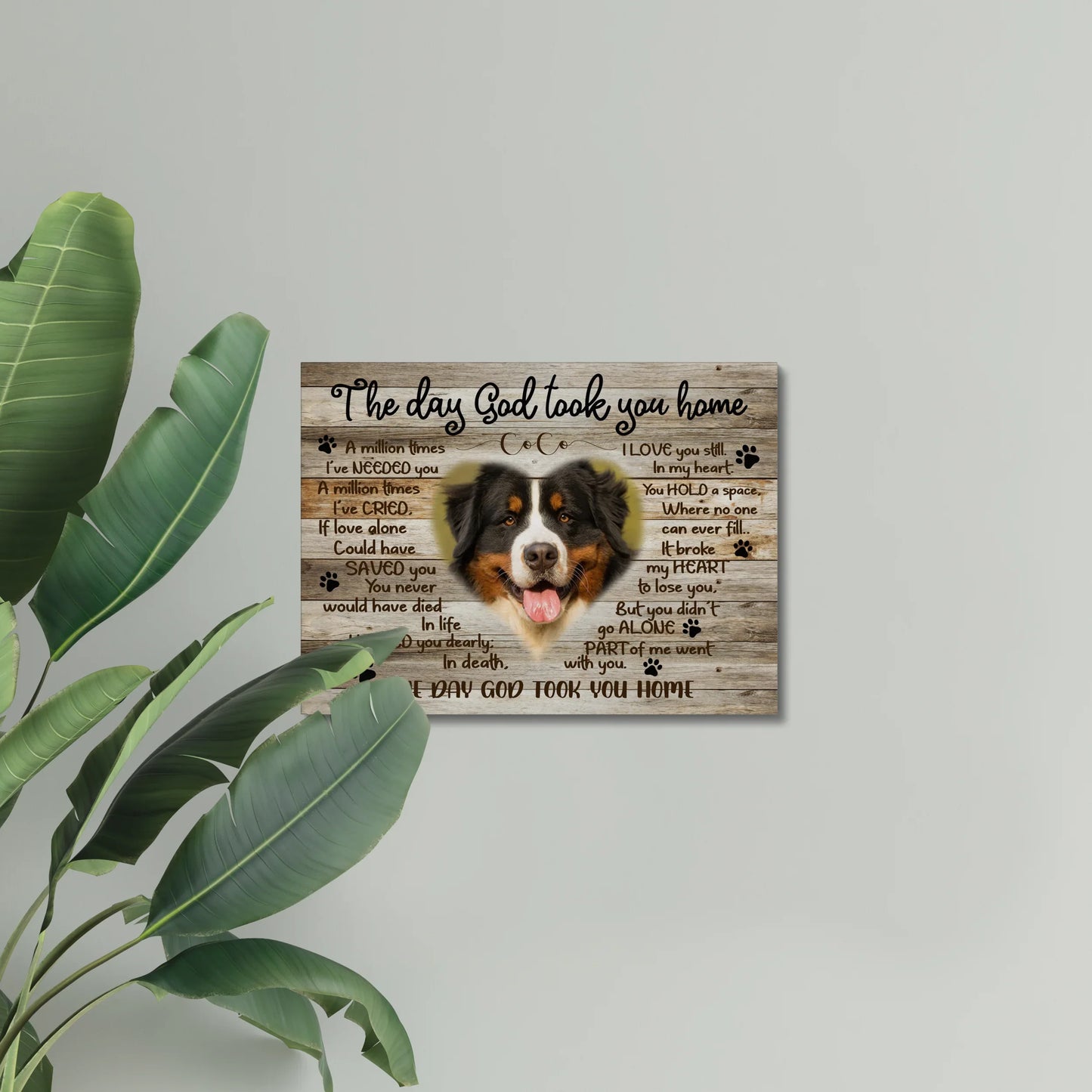 Pet Memorial Canvas – Custom Dog Loss Gift, The Day God Took You Home