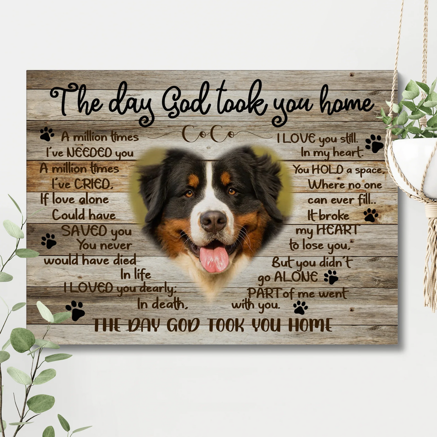 Pet Memorial Canvas – Custom Dog Loss Gift, The Day God Took You Home