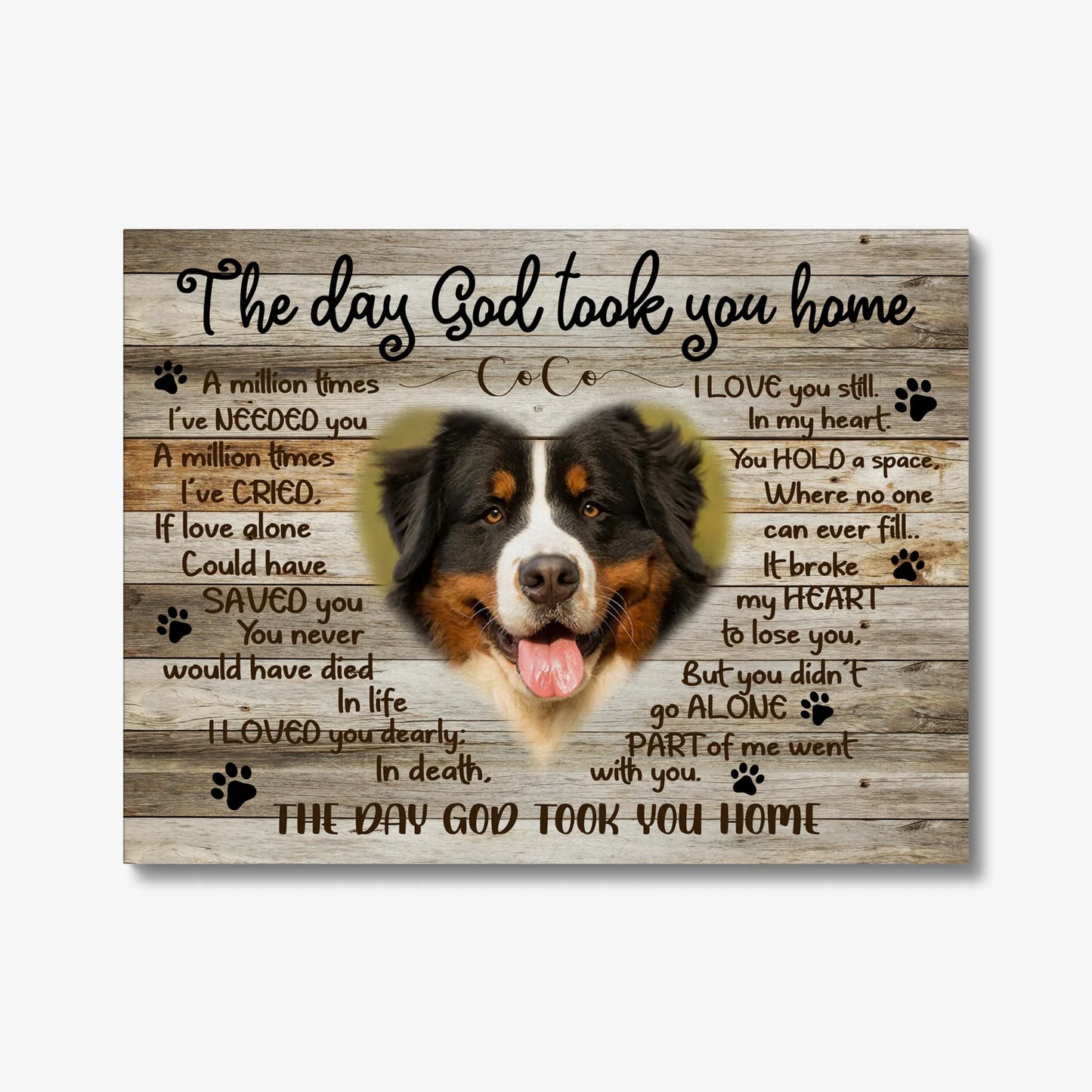 Pet Memorial Canvas – Custom Dog Loss Gift, The Day God Took You Home