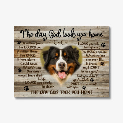 Pet Memorial Canvas – Custom Dog Loss Gift, The Day God Took You Home