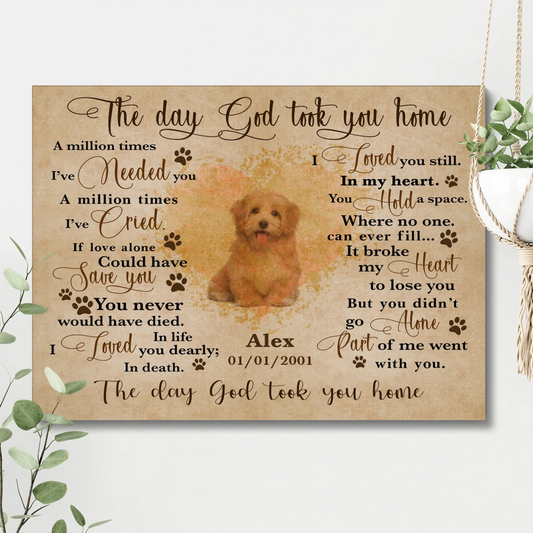 Pet Memorial Canvas – Custom Dog Loss Wall Art with Poem & Photo