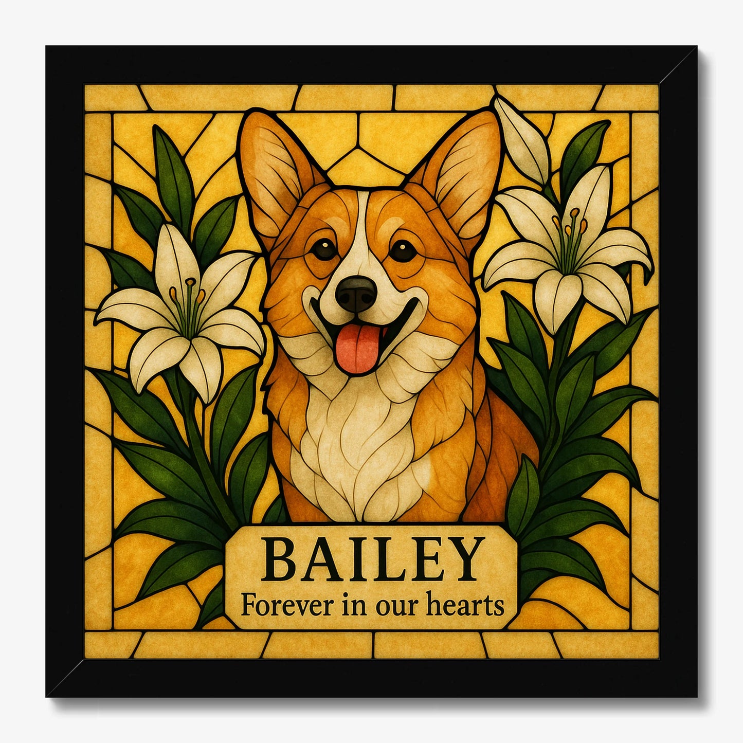 Personalized Dog Memorial Gift – “Forever in Our Hearts” Wall Art