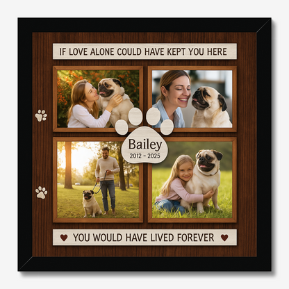 Personalized Dog Memorial Photo Collage – If Love Alone Quote