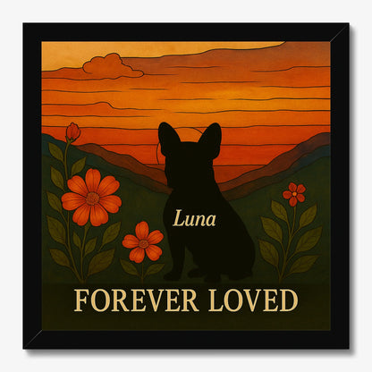 Personalized Dog Memorial Sunset Art