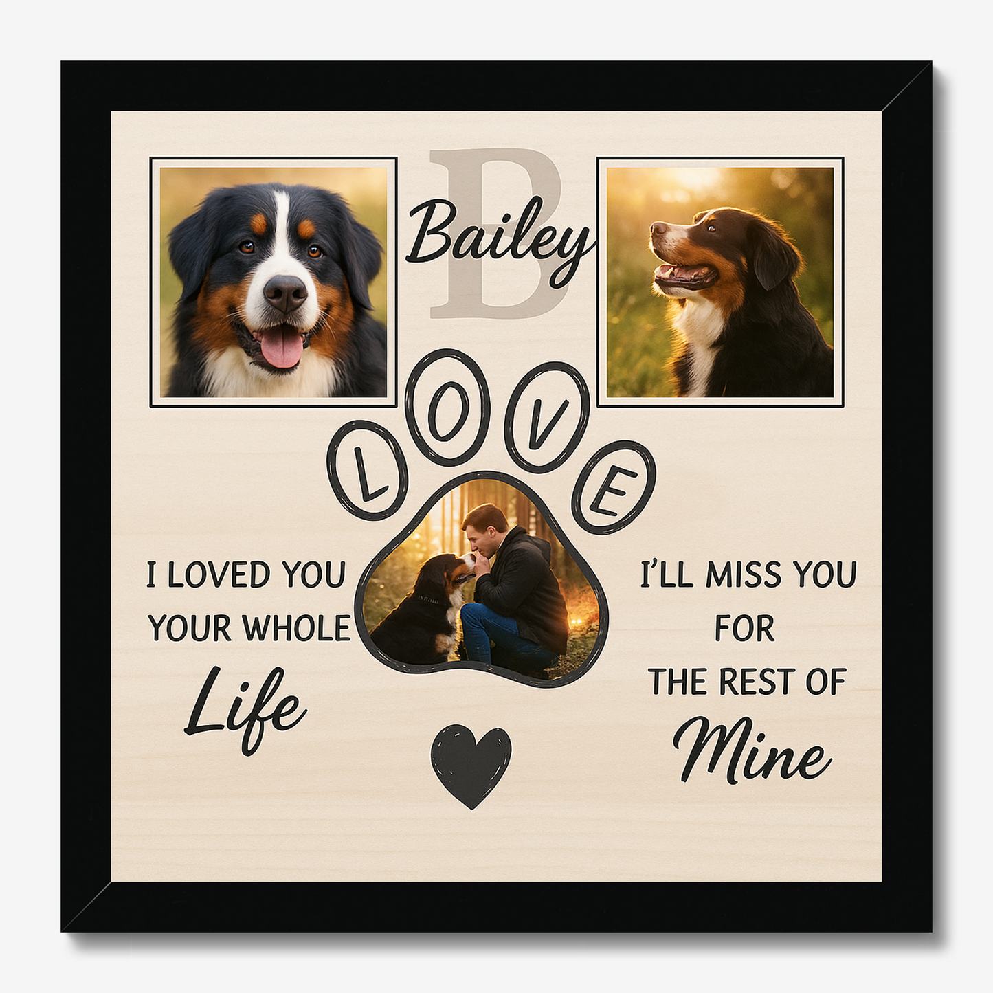 Personalized Dog Memorial Gift – Custom Photo Canvas & Framed Poster