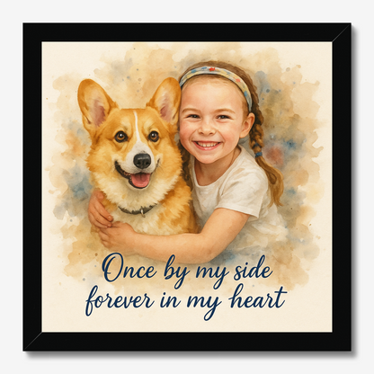 Custom Watercolor Pet Memorial Portrait – Forever Loved Canvas & Poster