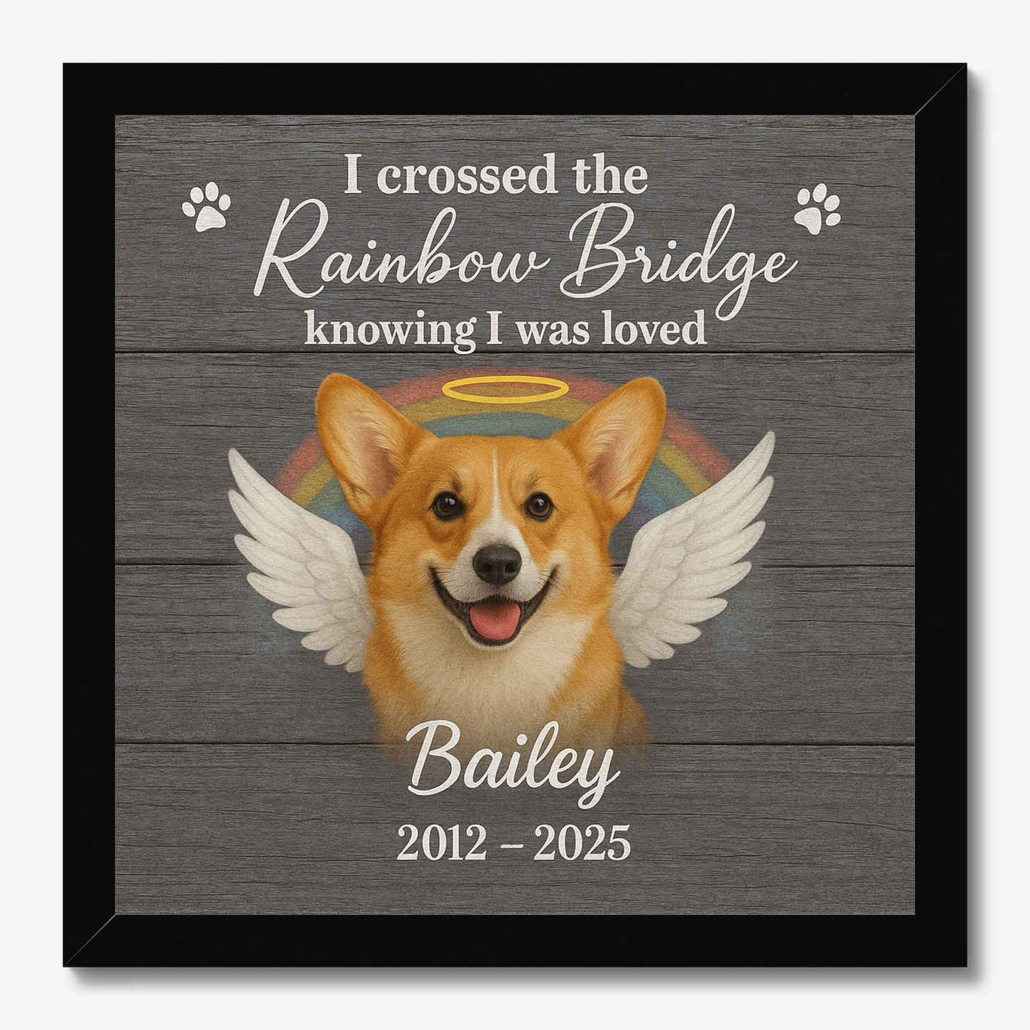 Rainbow Bridge Dog Memorial Gift – Personalized Pet Loss Wall Art