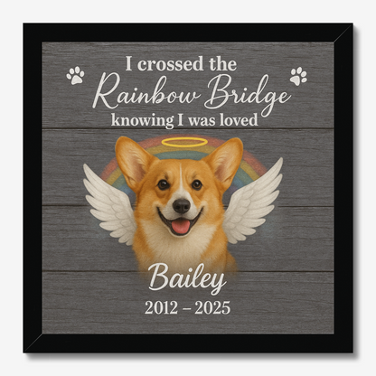 Rainbow Bridge Dog Memorial Gift – Personalized Pet Loss Wall Art