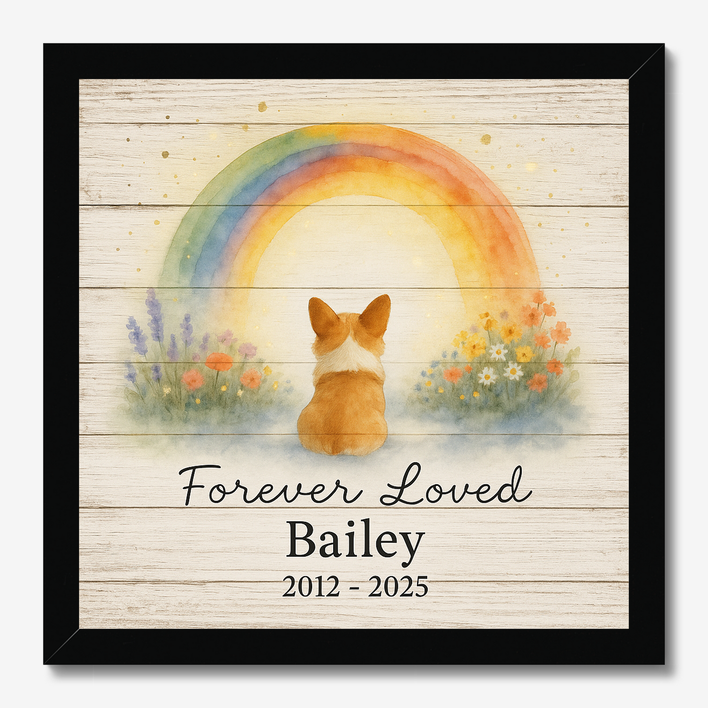 Rainbow Bridge Dog Memorial – Personalized Pet Loss Canvas Gift