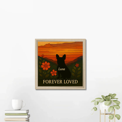 Personalized Dog Memorial Sunset Art
